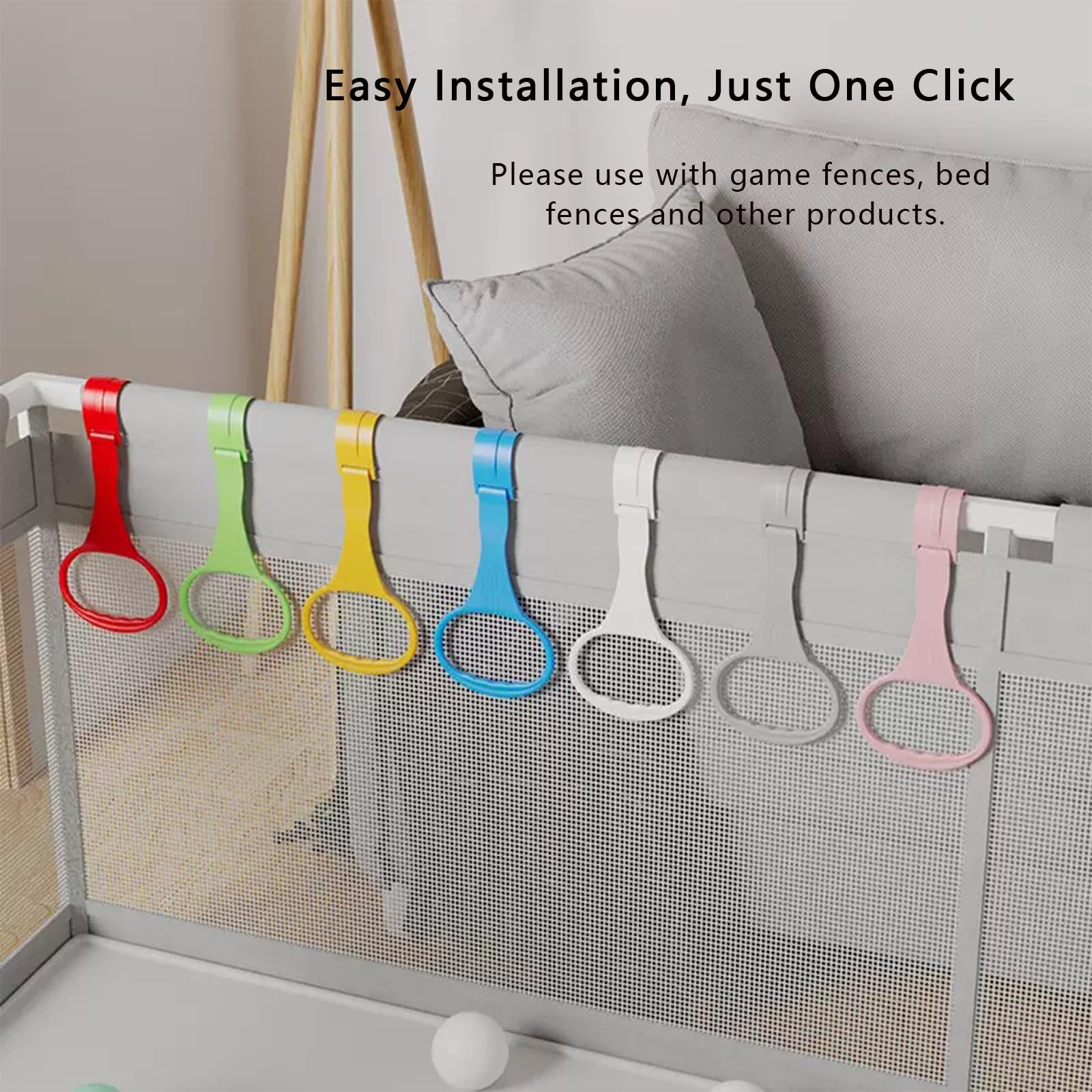 Awleynz pink pull-up ring features rounded edges for child safety.