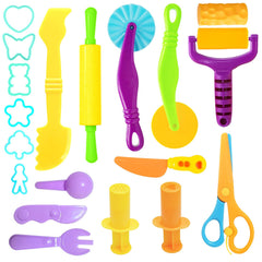 AWNOGKUE playdough tools set with creative cutters for imaginative sculpting and color play