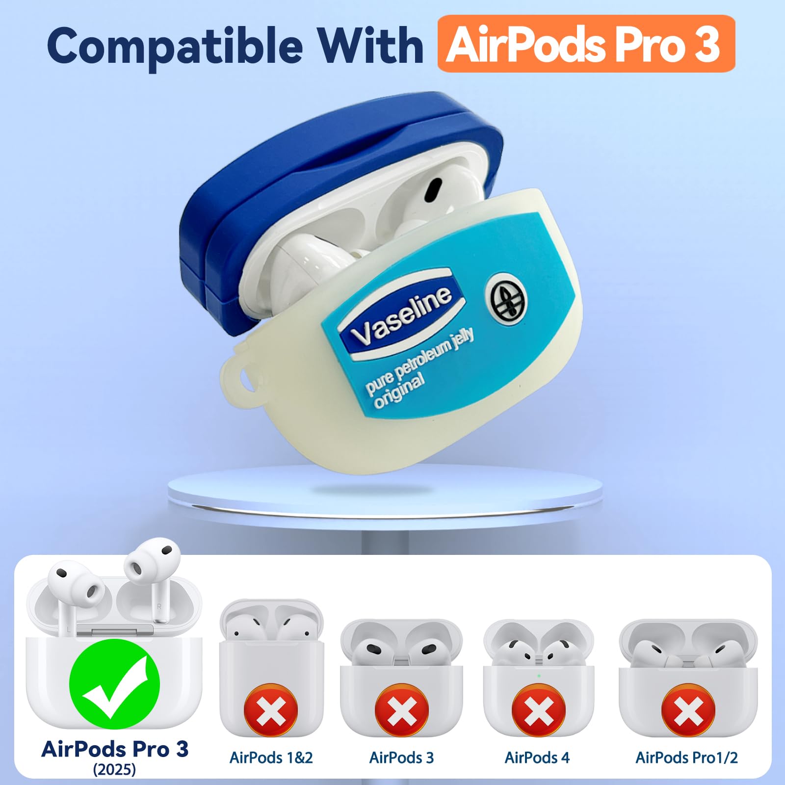 Awofeco AirPods Pro 3 Case with kawaii 3D cartoon design for everyday style.