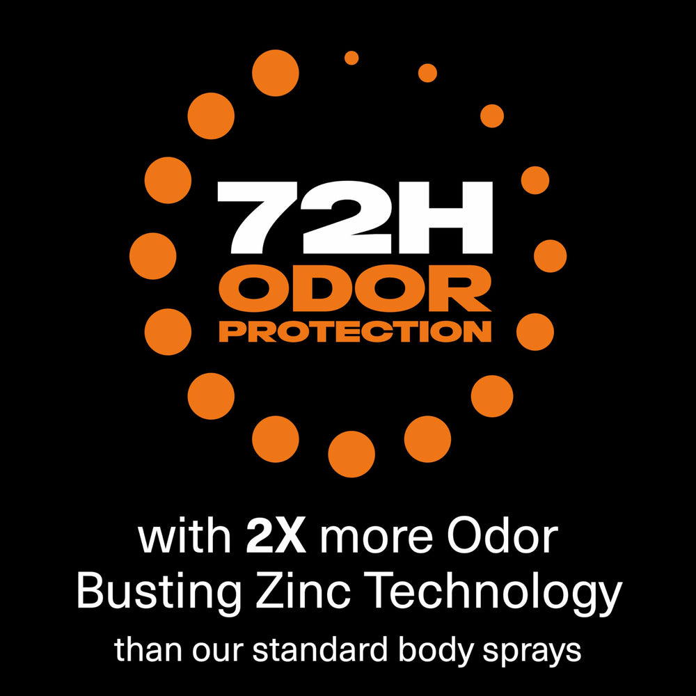 AXE 72H odor protection icon communicates extended freshness.