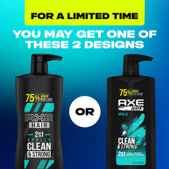 AXE Apollo 2-in-1 back label with scent notes and usage