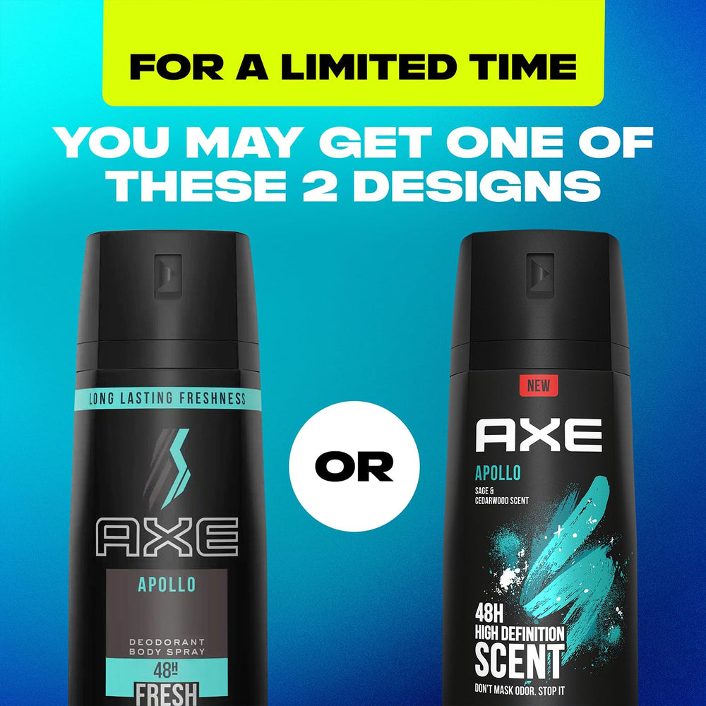 AXE Apollo zinc odor-control technology supports lasting freshness
