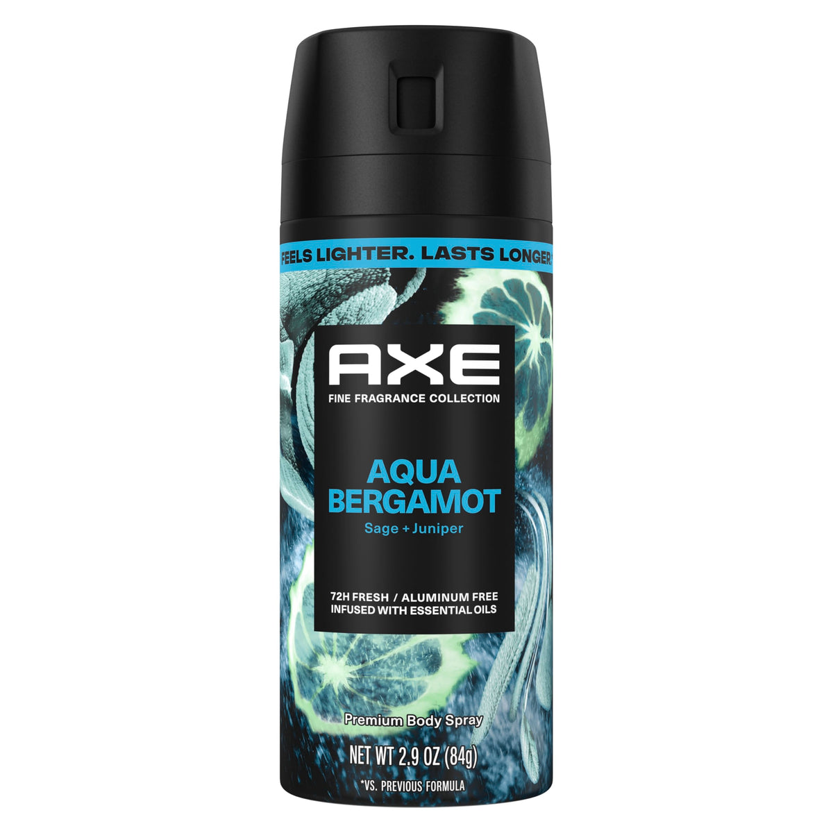 AXE Aqua Bergamot bottle close-up showing crisp bergamot and sage notes for lasting freshness