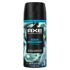 AXE Aqua Bergamot bottle close-up showing crisp bergamot and sage notes for lasting freshness