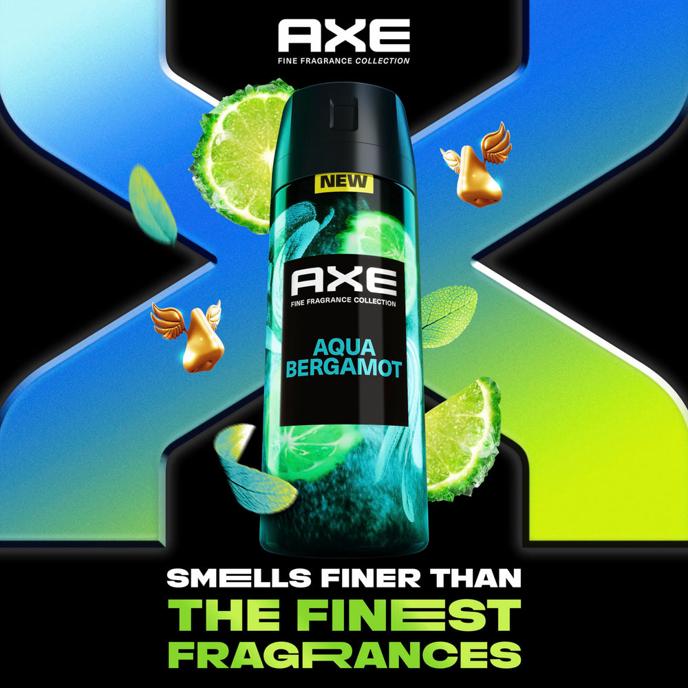 AXE Aqua Bergamot 3-pack label highlighting aluminum-free formula