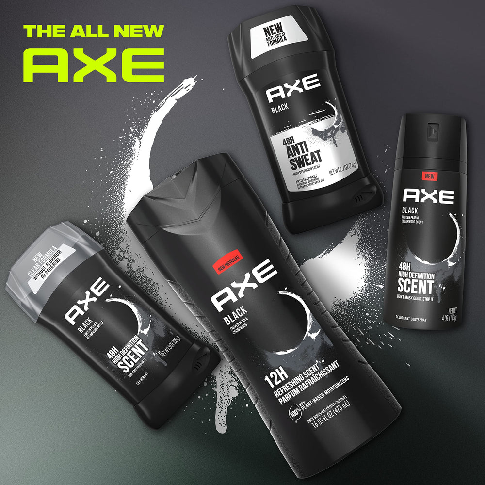 AXE Black cedarwood and pear scent visual representing freshness
