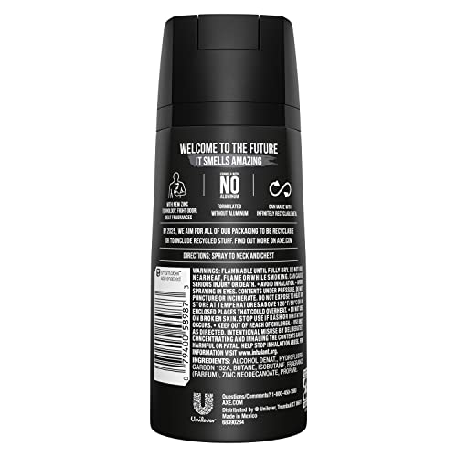 AXE Black bottle top close-up highlighting aluminum-free formula for comfort