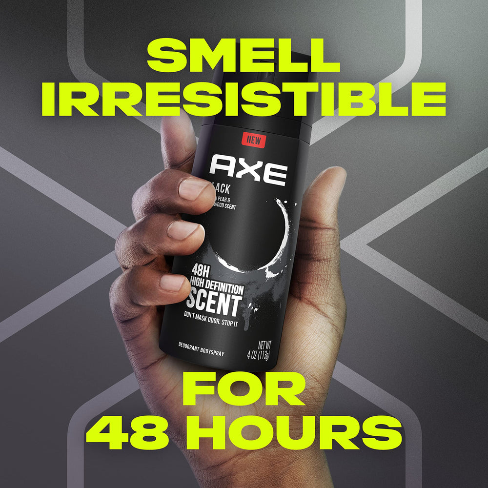 AXE Black packaging box front view emphasizing recyclable materials