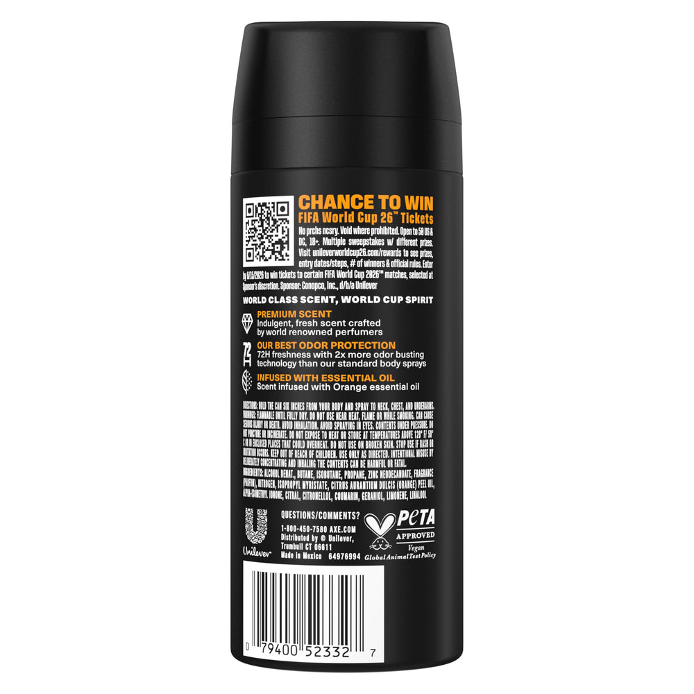 AXE Black Vanilla bottle side angle showing compact design for on-the-go freshness.
