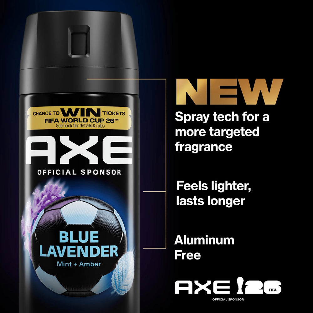 AXE Blue Lavender amber note highlights warm, balanced fragrance.