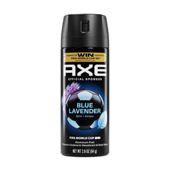 AXE Blue Lavender bottle for daily aluminum free freshness.