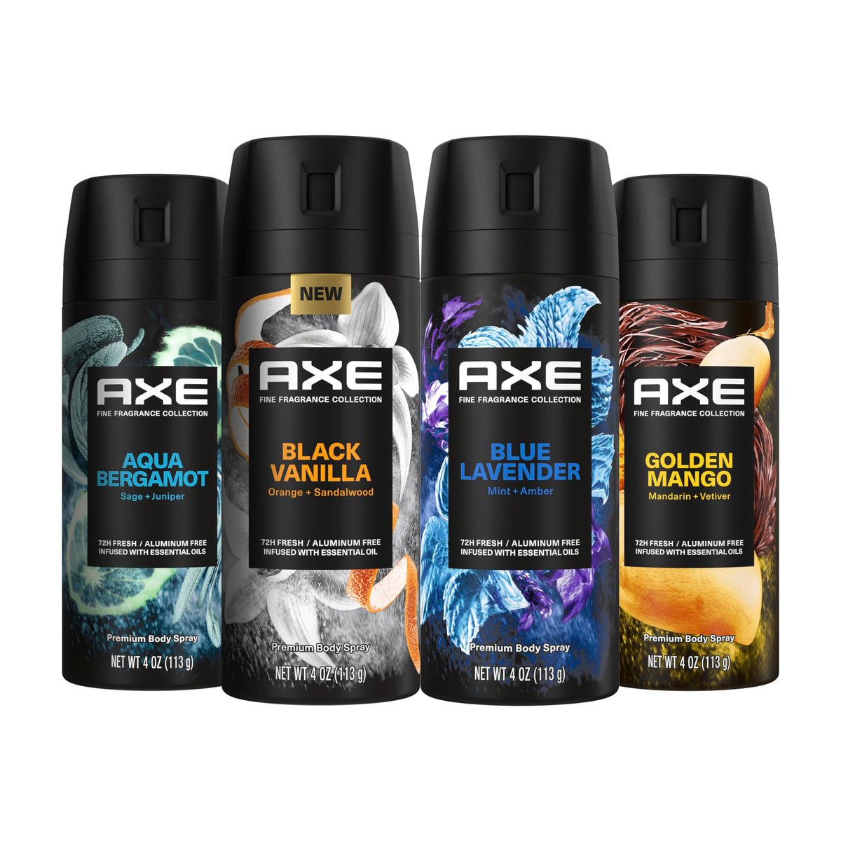AXE Blue Lavender spray image with lavender and mint notes for all-day freshness.