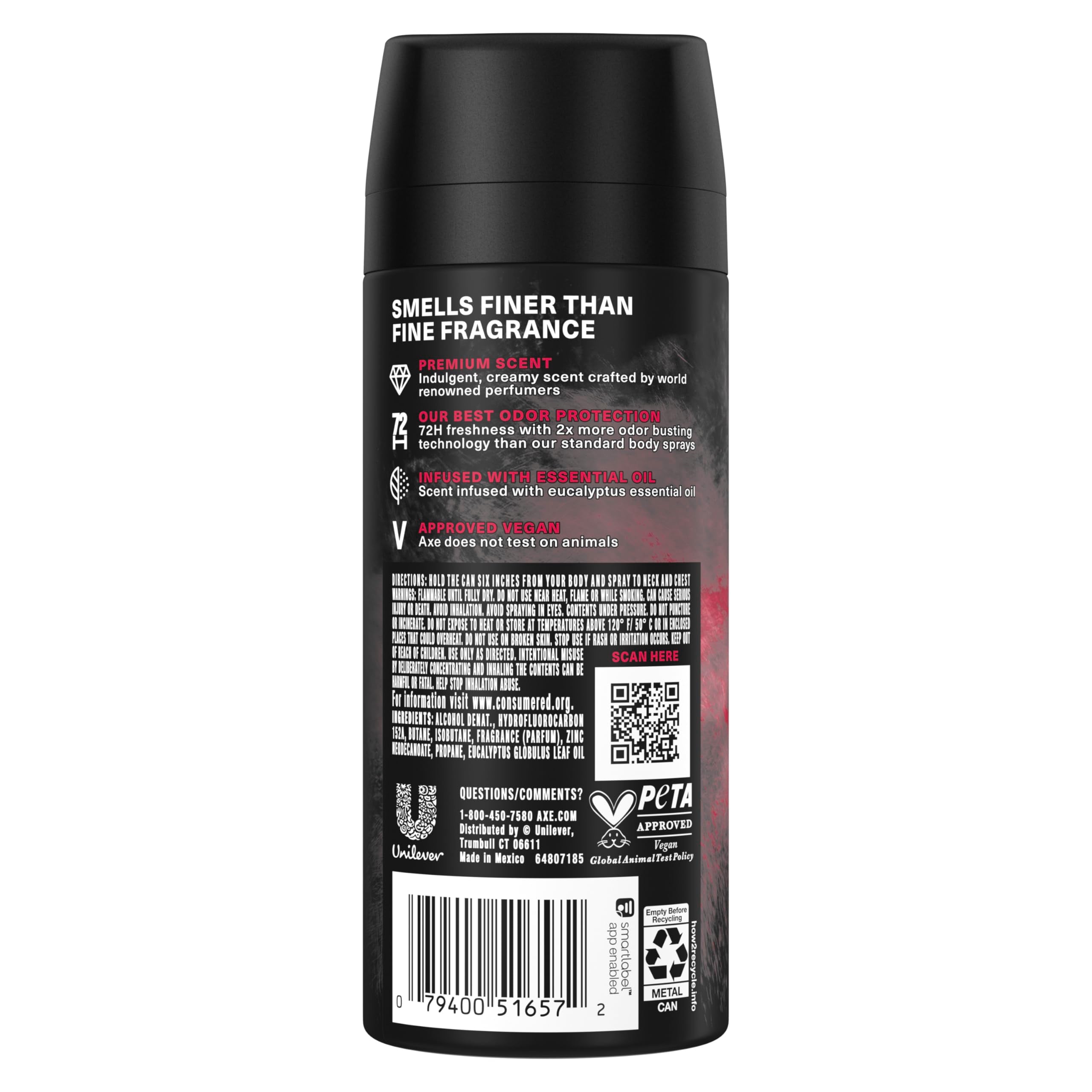 AXE Cherry Spritz bottle closeup shows creamy fragrance with red apple and amber notes