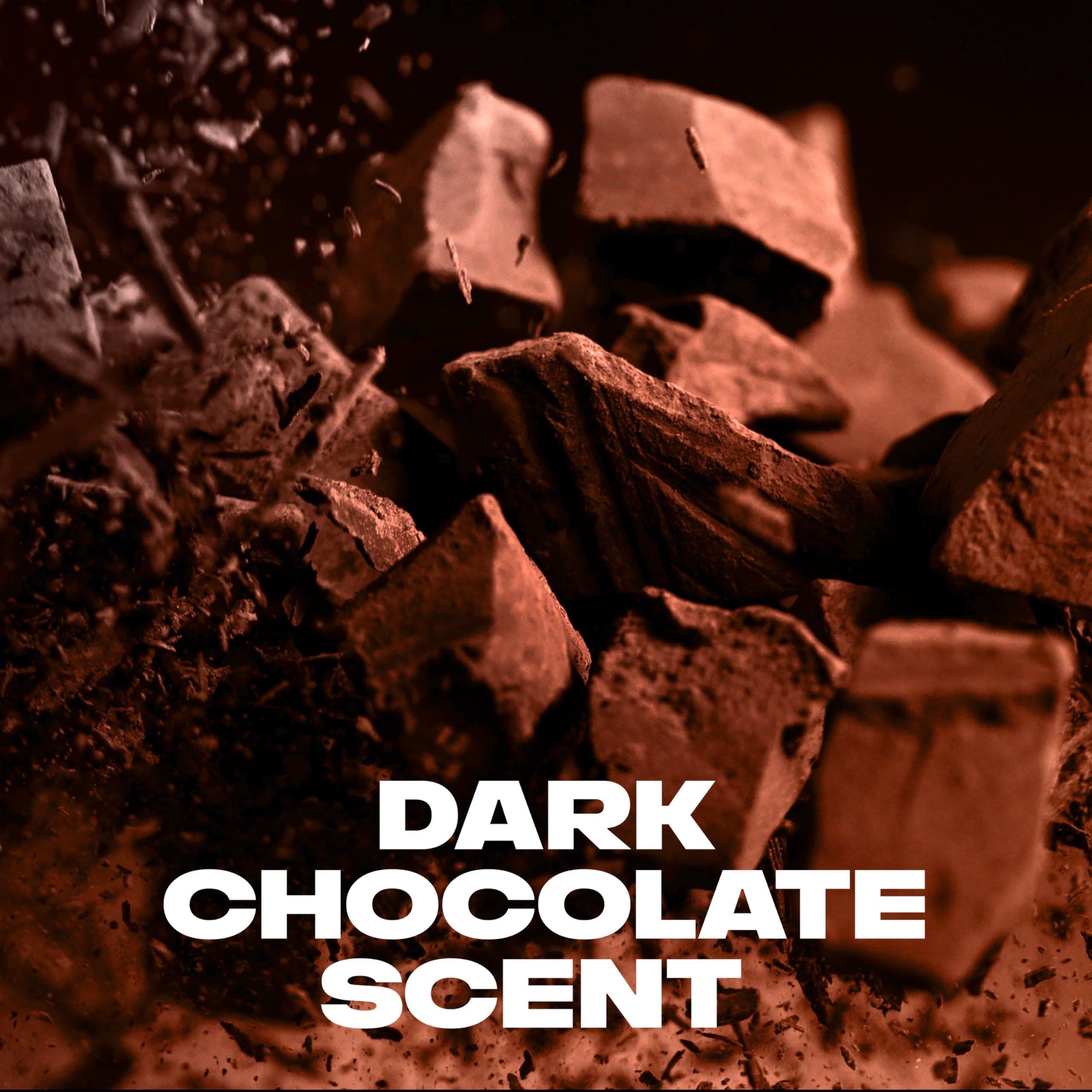 AXE Dark Temptation label close-up with rich chocolate-inspired scent notes.