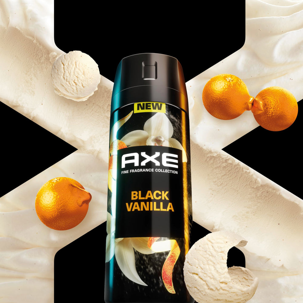 AXE easy-to-use nozzle on a compact spray bottle for quick refreshers.