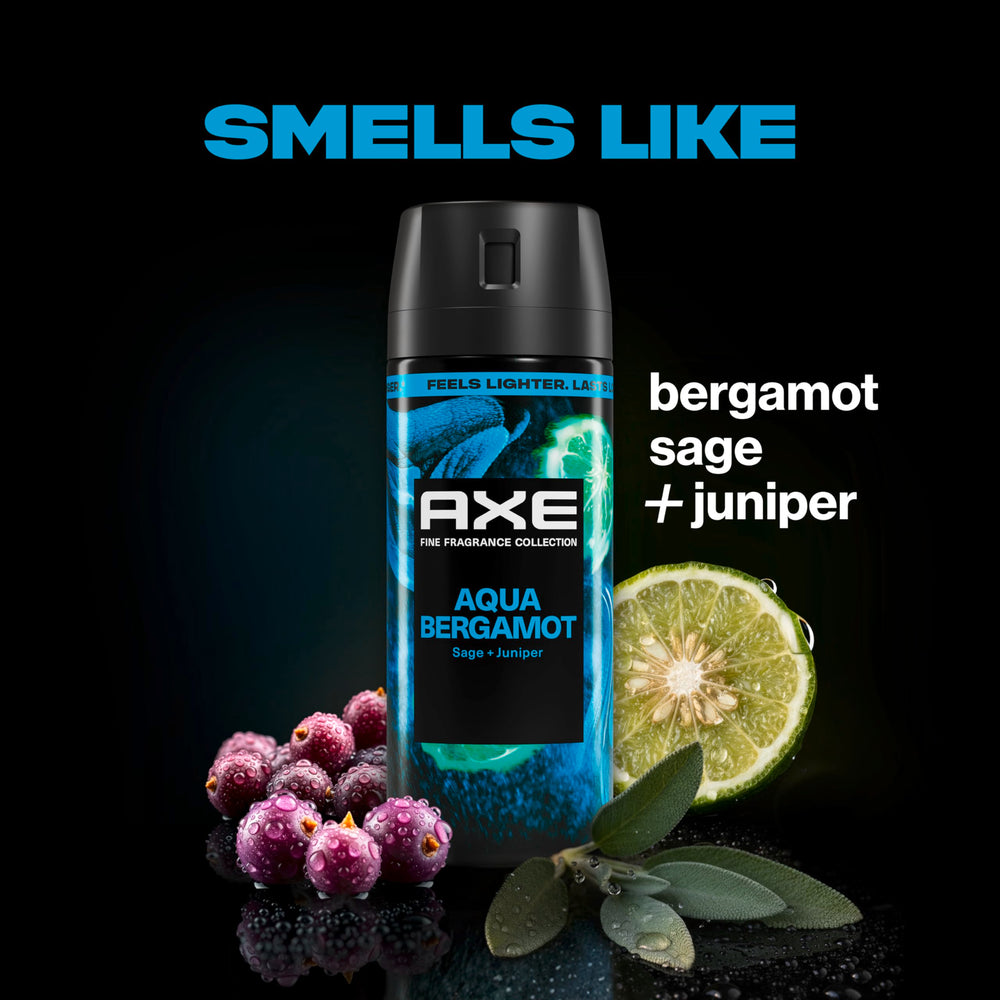 AXE Fine Fragrance Collection display with Aqua Bergamot options