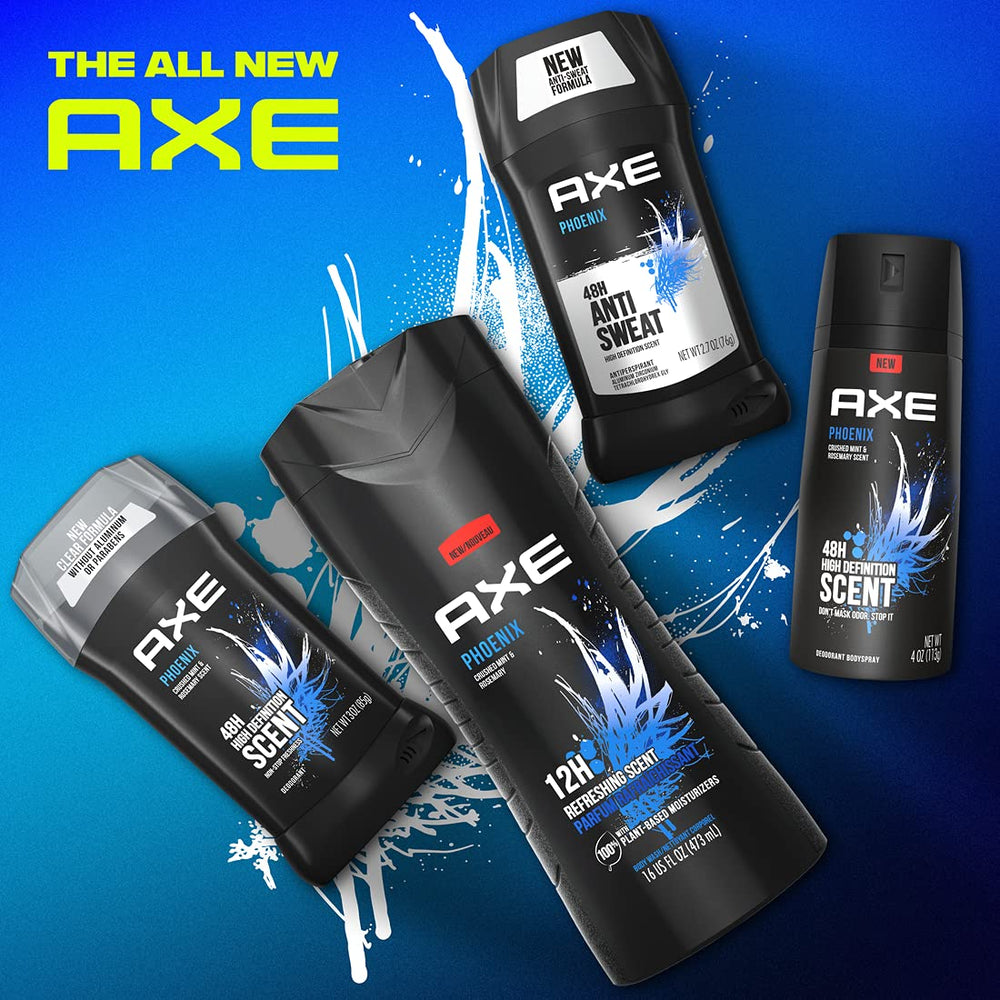 Close-up of AXE Phoenix scent notes with crushed mint and rosemary.