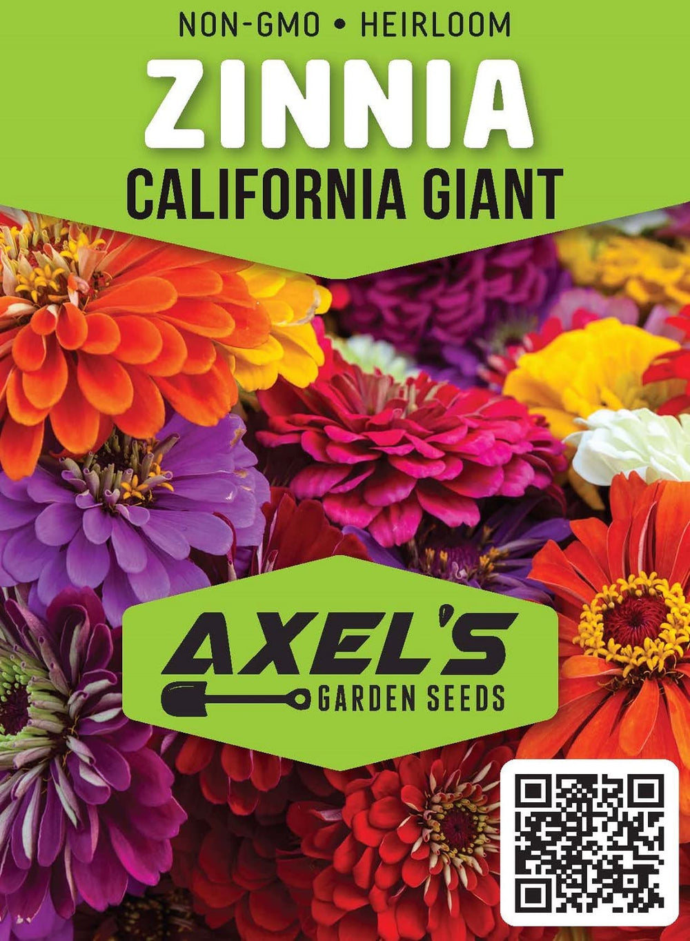 Non-GMO heirloom zinnia seeds from Axel's Garden Seeds for reliable planting.