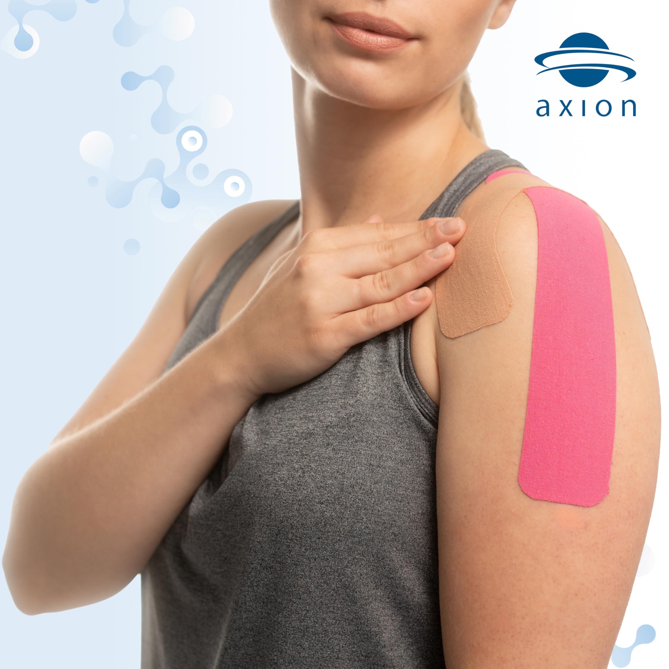 Colorful Axion kinesiology tape in use for soccer and tennis contexts