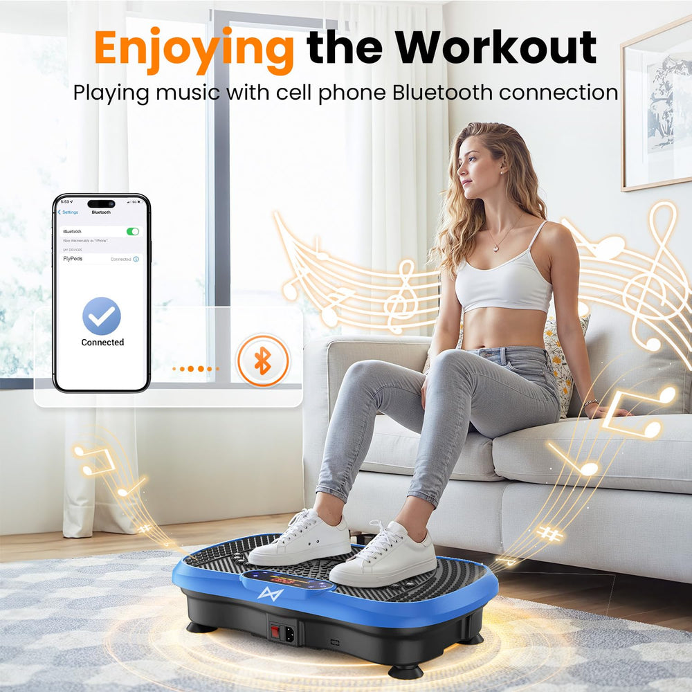 AXV vibration plate with remote for quick 10-minute sessions.