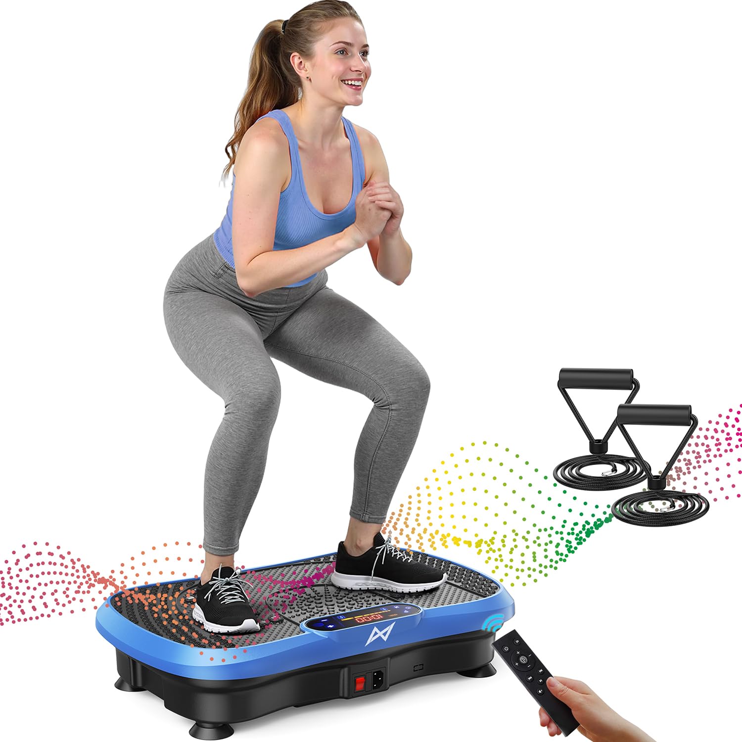 AXV vibration plate top view, compact design suitable for home workouts.