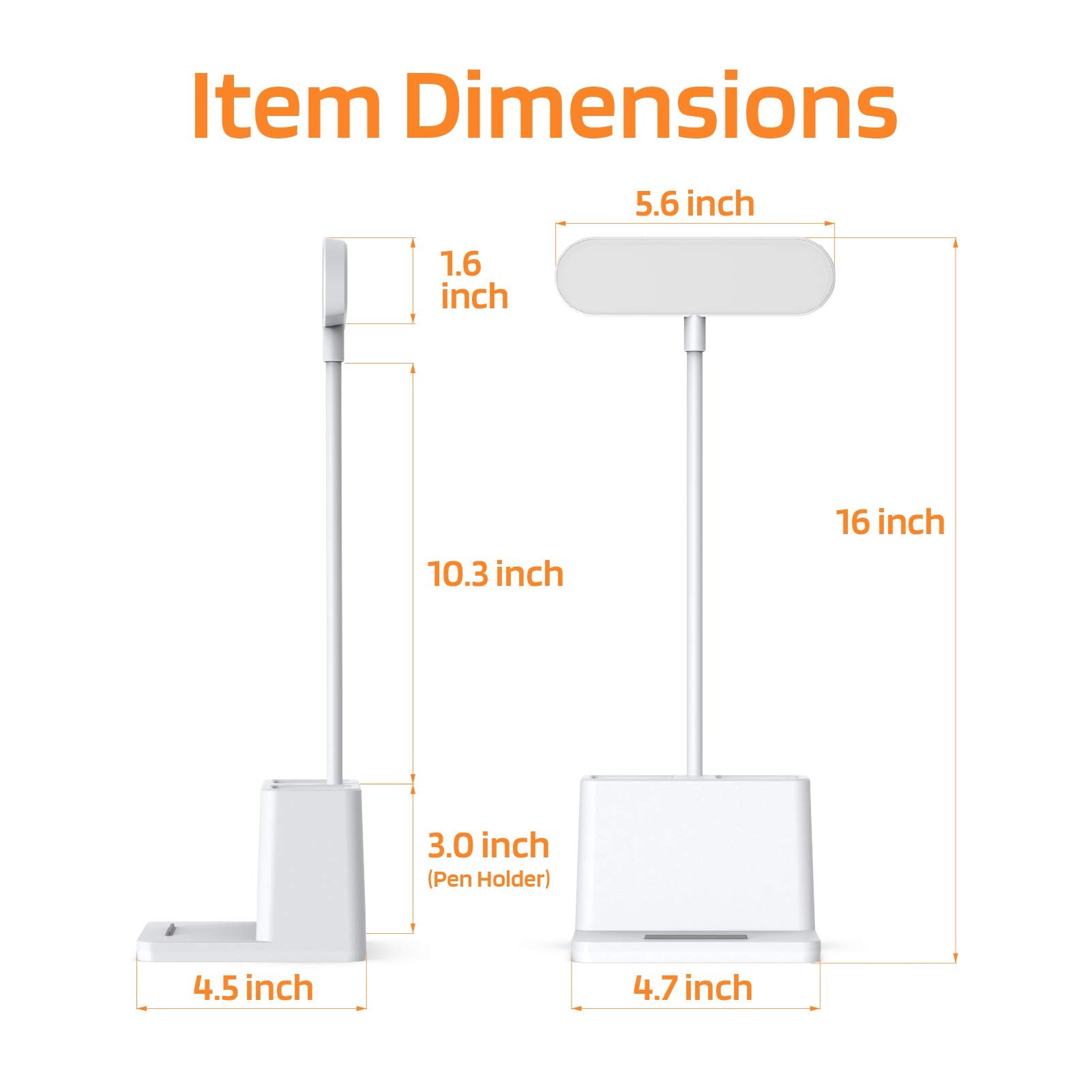 AXX lamp with phone mount for convenient desk setup.