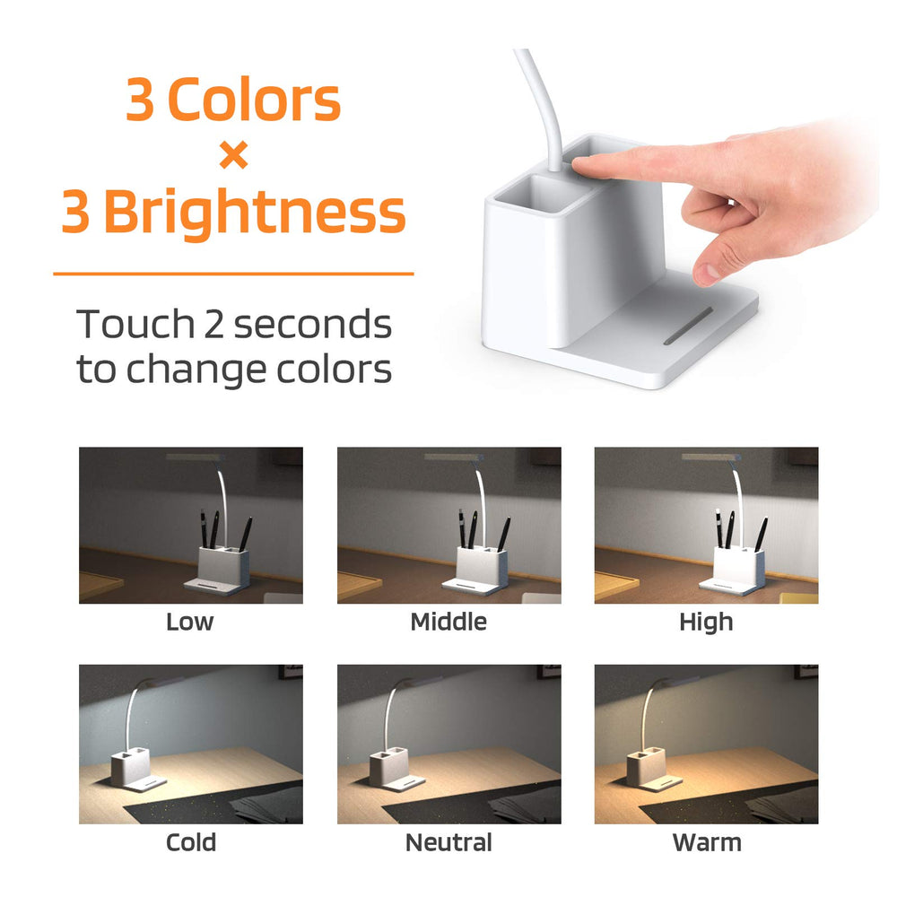 AXX USB rechargeable LED lamp offers portable light for dorm and travel.