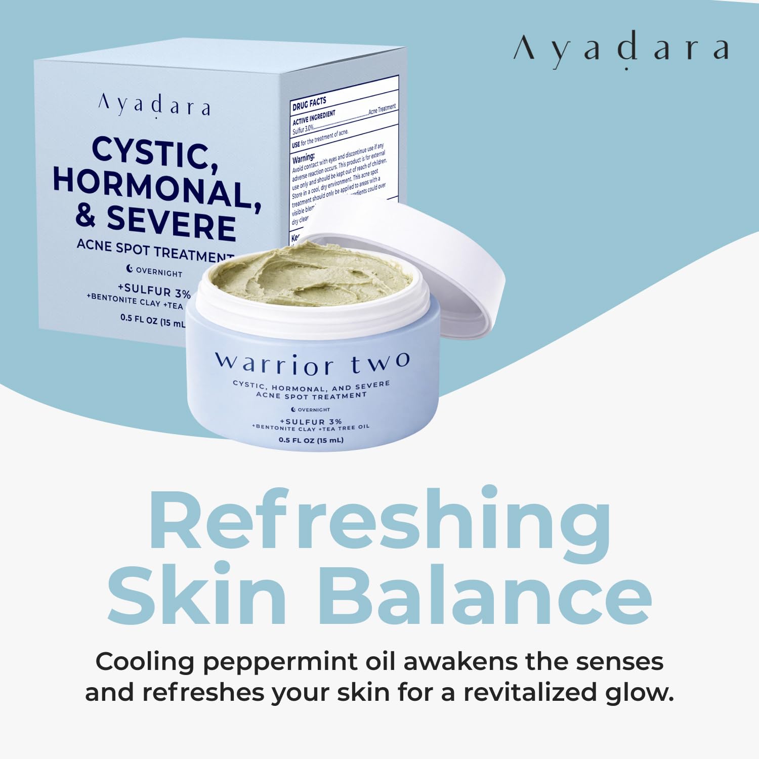 AYADARA cystic acne spot cream on the back demonstrates body-use capability.