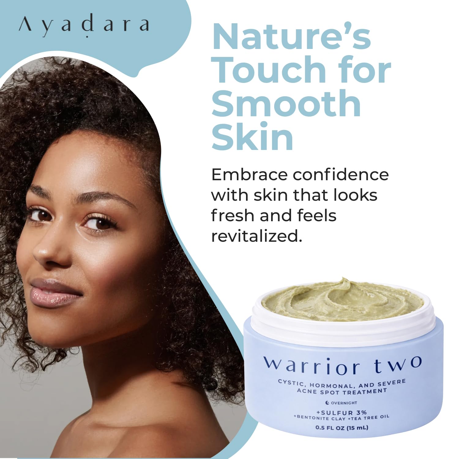 AYADARA cystic acne spot cream texture showing quick absorption.