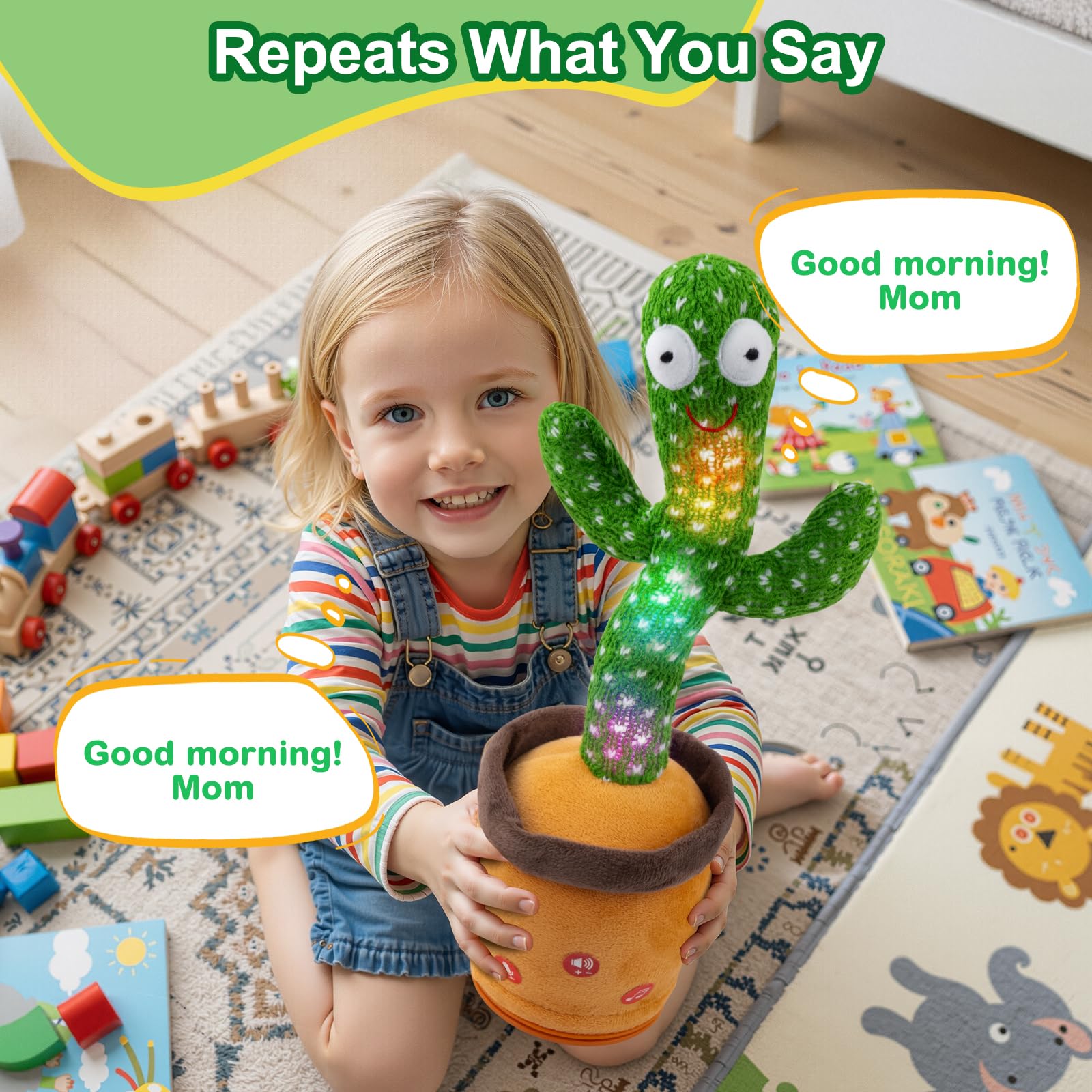 Ayeboovi record-and-play cactus for interactive storytelling and language practice.