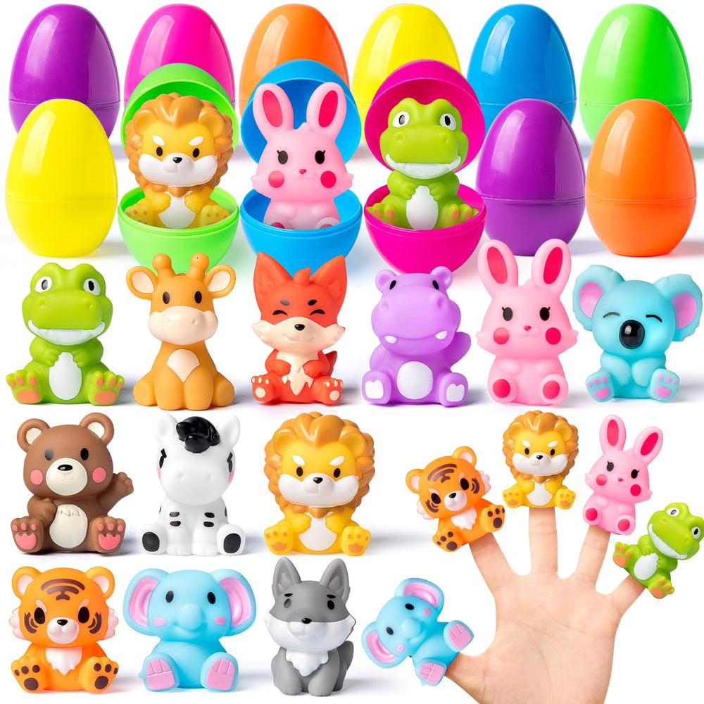 AyiOwmpa 12-pack prefilled Easter eggs in vibrant colors for exciting egg hunts.