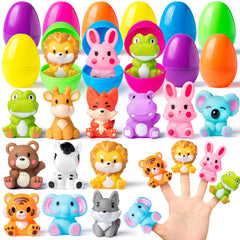 AyiOwmpa 12-pack prefilled Easter eggs in vibrant colors for exciting egg hunts.
