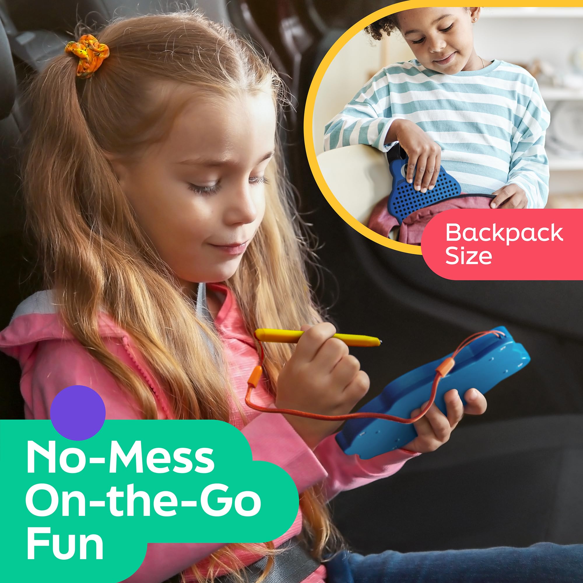 AYNAT FUN travel-friendly toy shown for car journeys and flights.