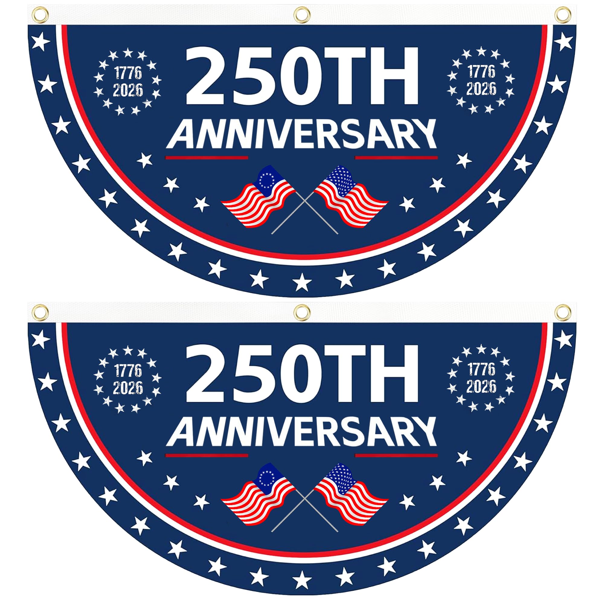 AYTHSRIC 2PCS USA flag front view with vibrant 250th anniversary design for outdoor use.