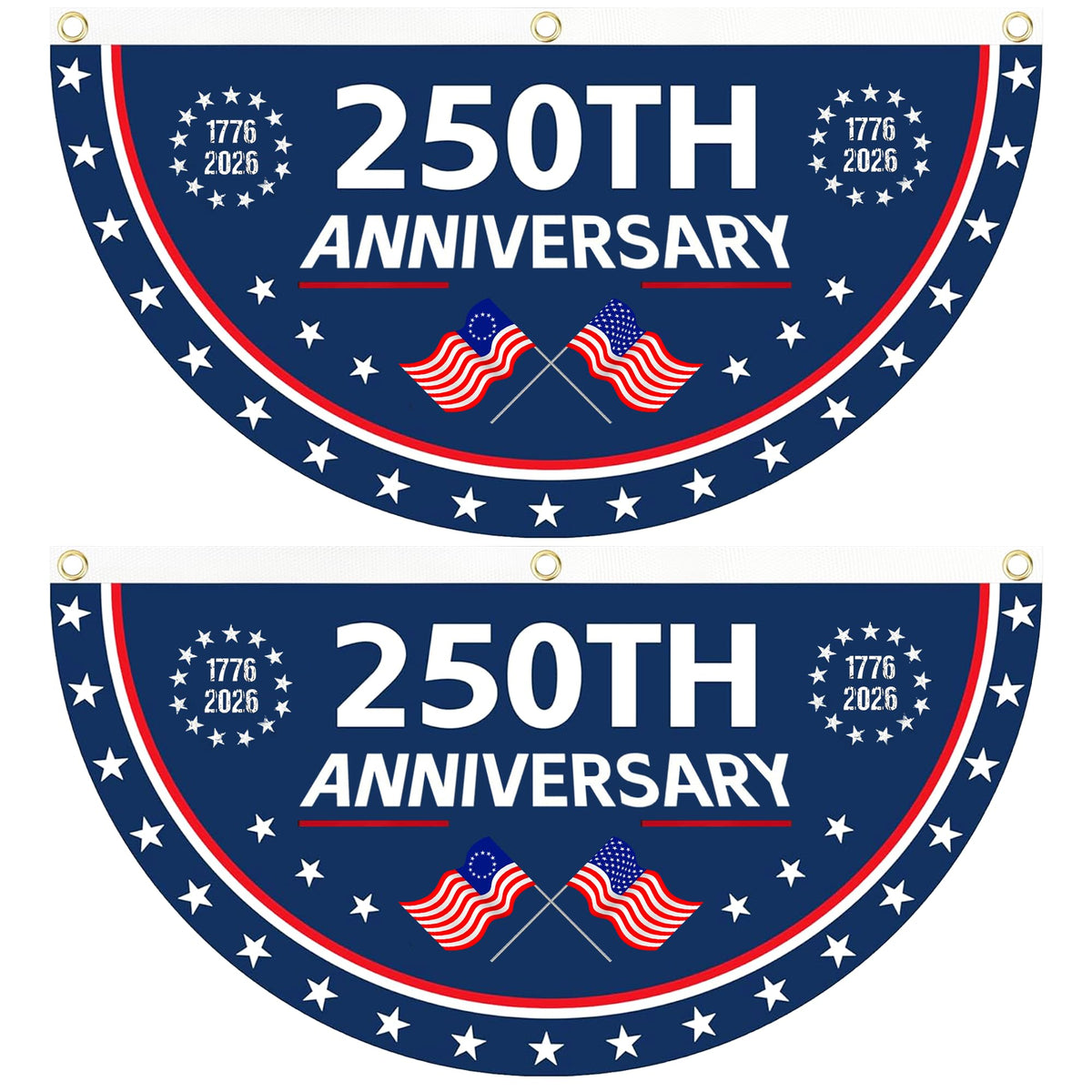 AYTHSRIC 2PCS USA flag front view with vibrant 250th anniversary design for outdoor use.