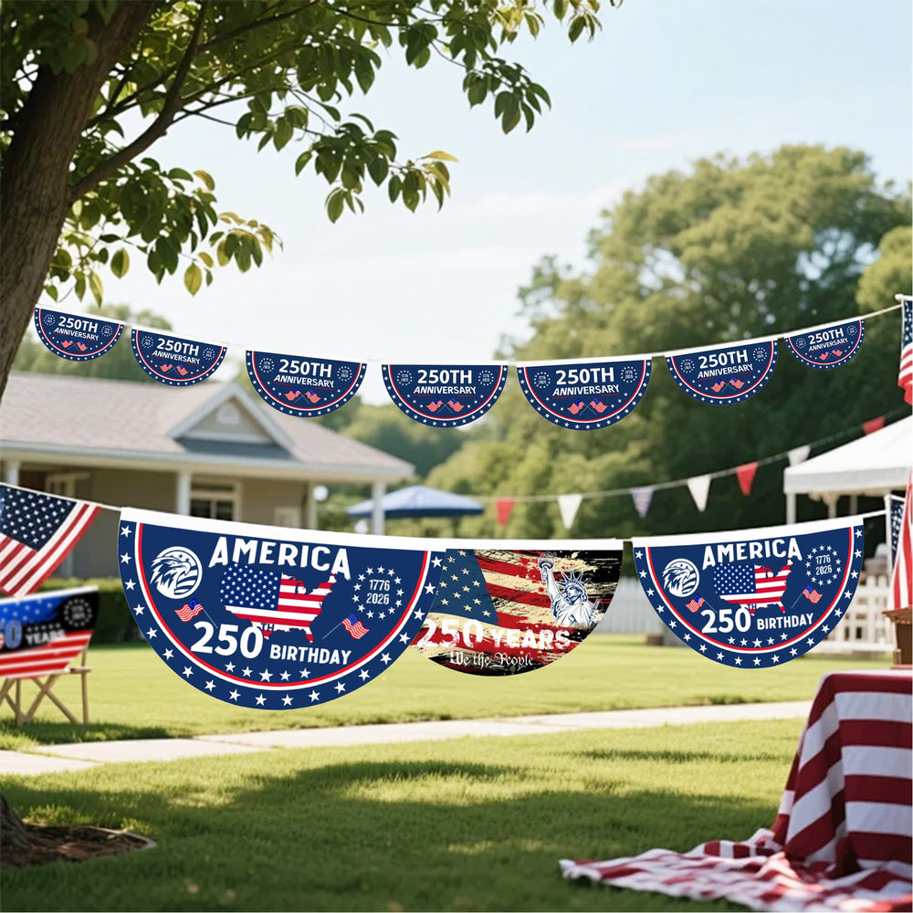 AYTHSRIC 2PCS USA flag porch or fence display for outdoor celebrations.