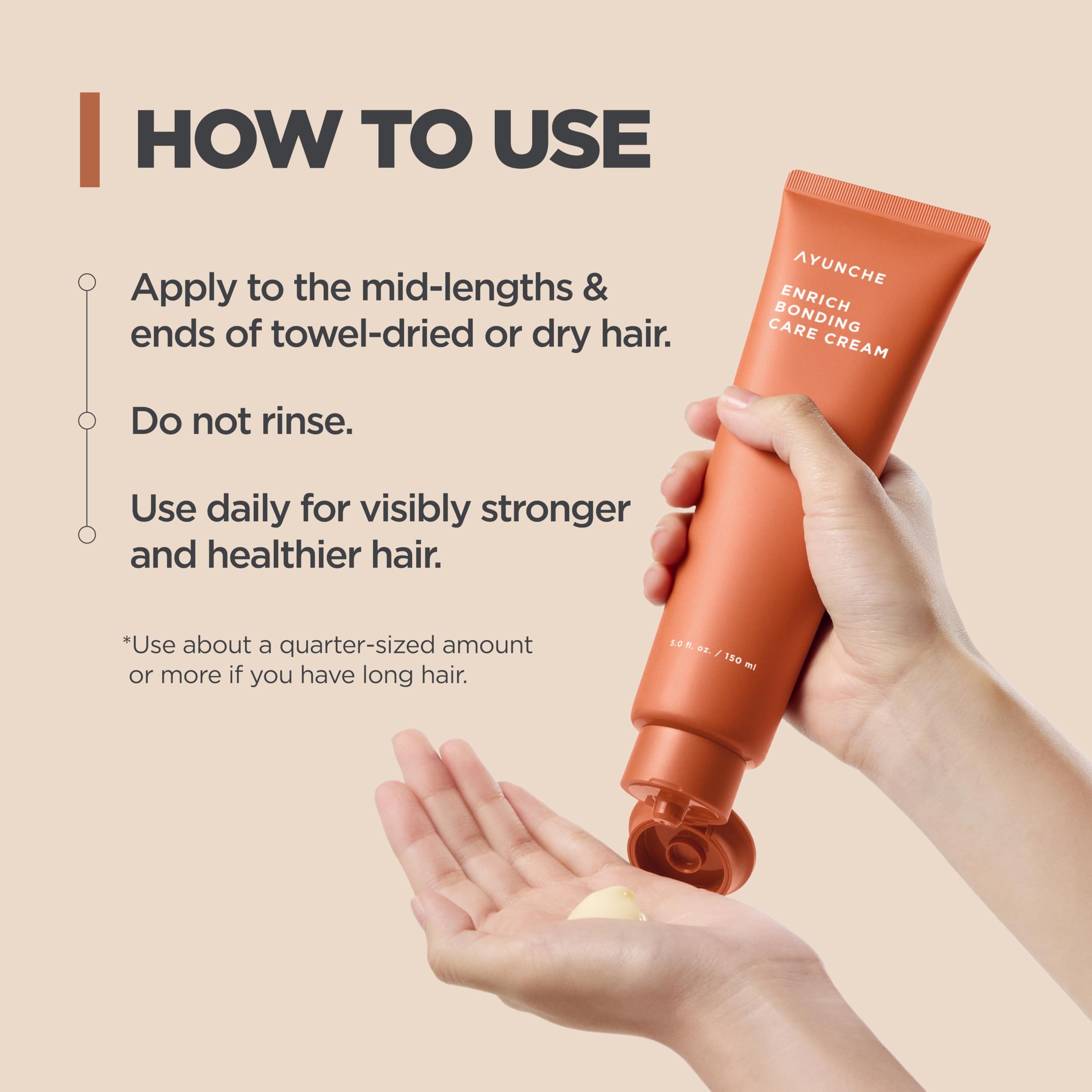 AYUNCHE Enrich Bonding Leave-In Cream has a non-greasy, cloud-light texture