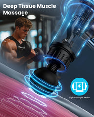 AYURA Massage Gun shows 6 heads for full-body muscle targeting and comfort