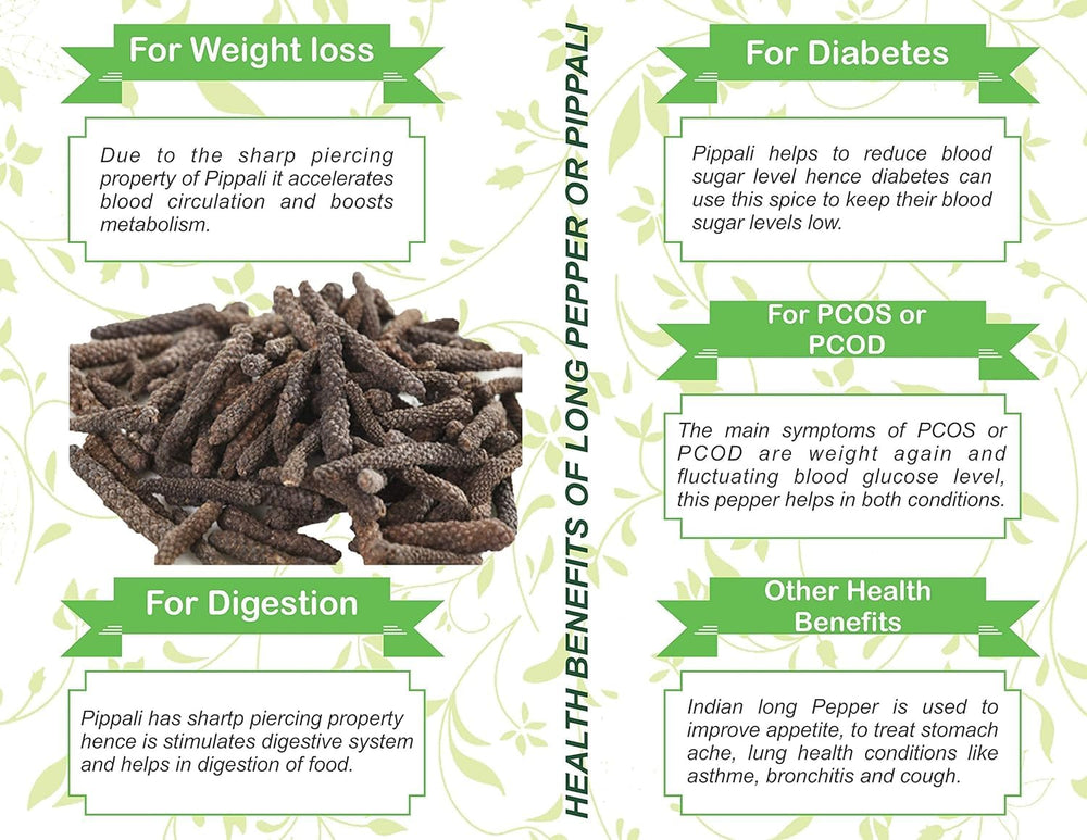 AYURVEDASHREE long pepper in spice jar; ready-to-use flavor booster.