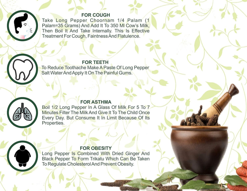 AYURVEDASHREE long pepper pack on shelf; ideal everyday seasoning.