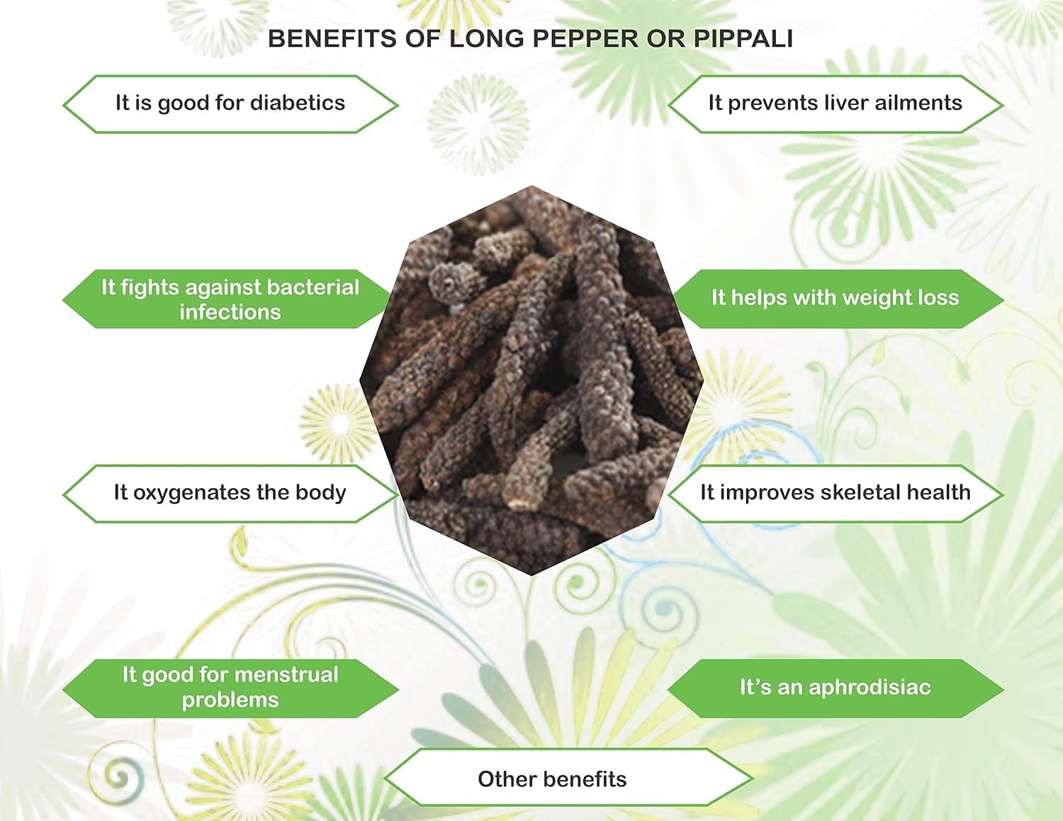 AYURVEDASHREE pippali dried peppercorns; versatile spice for cooking.