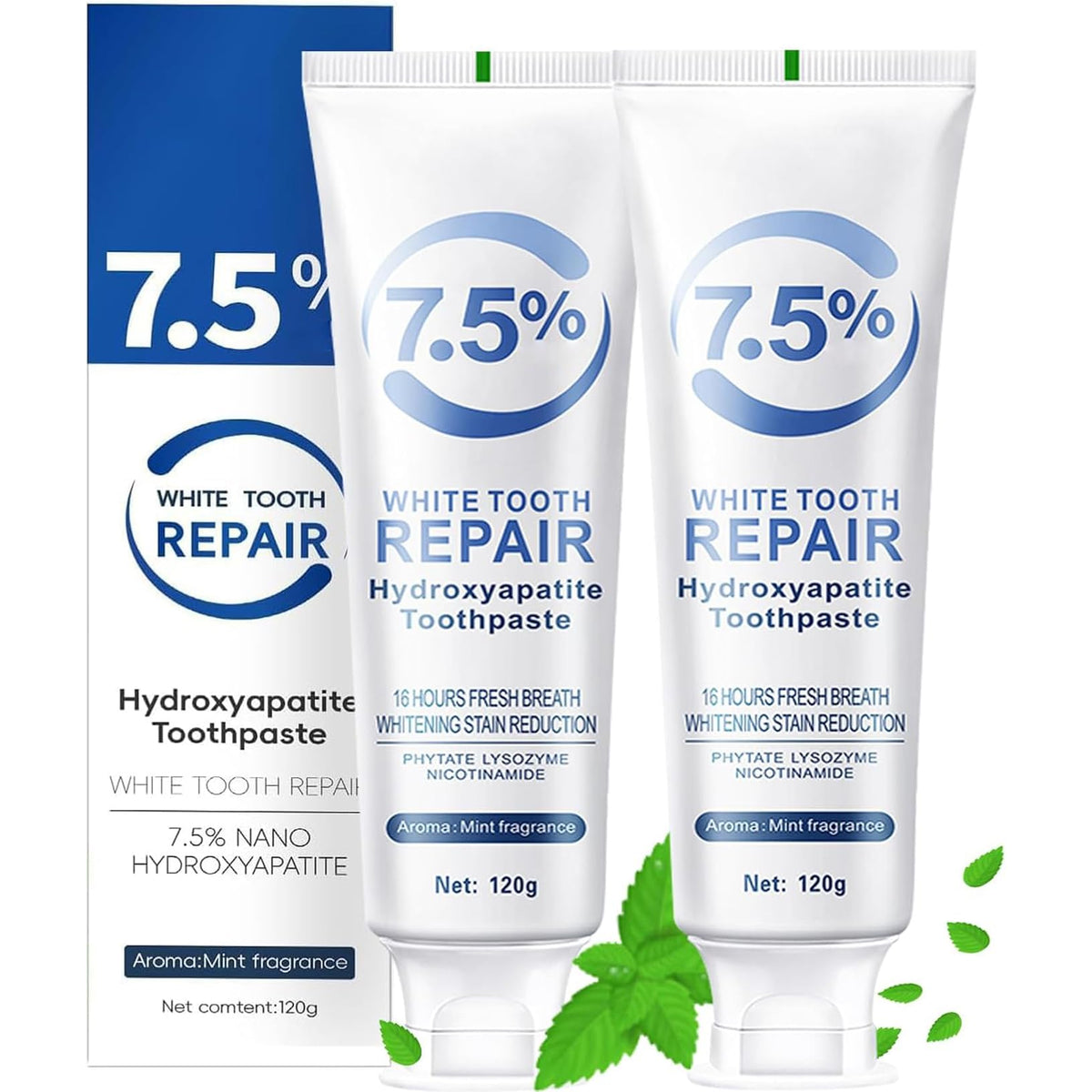 Ayzololo hydroxyapatite toothpaste packaging highlighting enamel protection for daily use