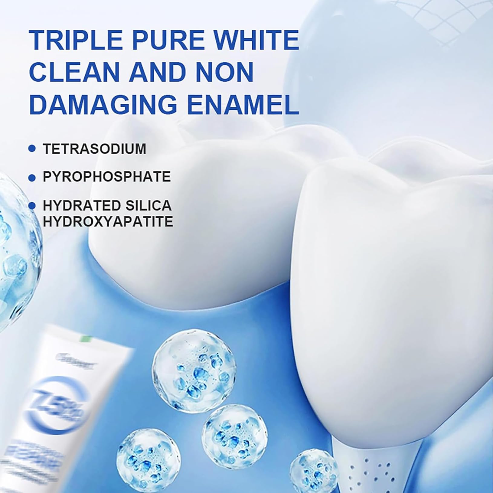Ayzololo hydroxyapatite toothpaste tube-closeup illustrating easy squeezing