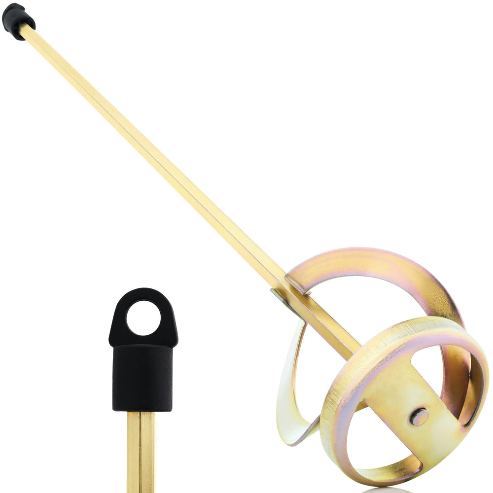 AYZOTEK paint mixer drill attachment ready for quick, even blending in a 1-5 gallon bucket.