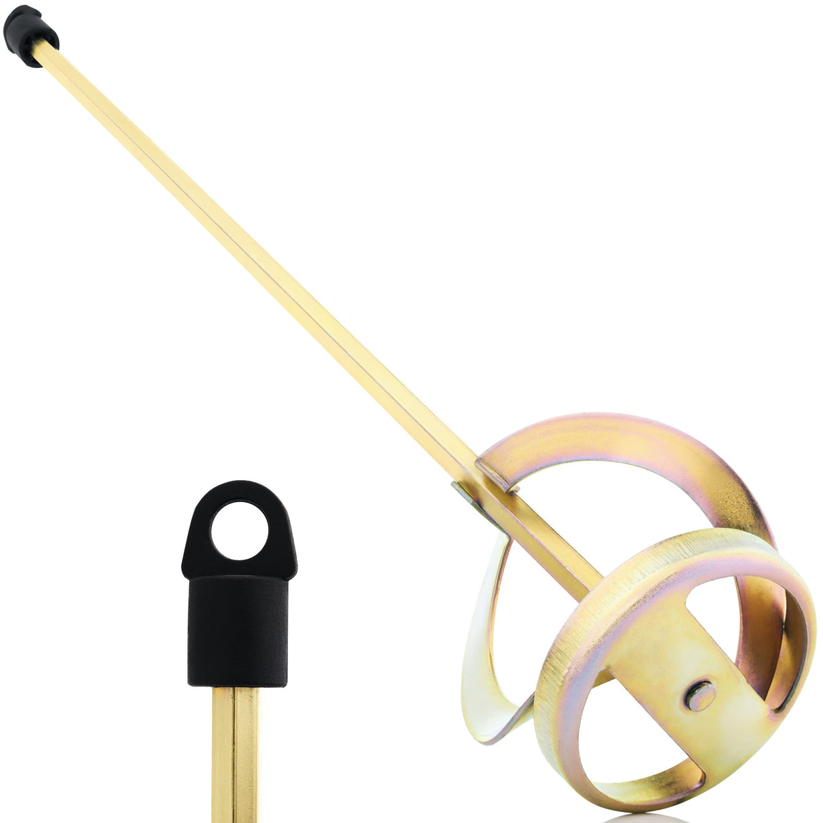 AYZOTEK paint mixer drill attachment ready for quick, even blending in a 1-5 gallon bucket.