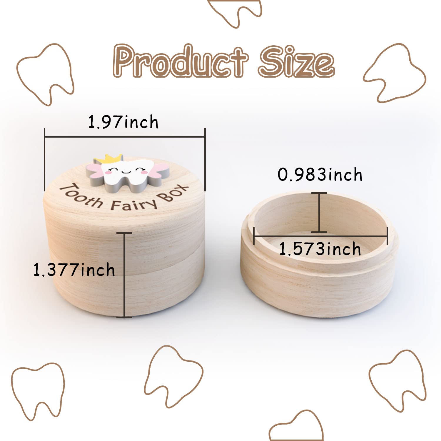 Azbuk Tooth Fairy Box interior space holds a small baby tooth securely