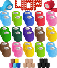 AZEN 40-pack self-adhesive bandage wrap rolls in multi-color for versatile wrapping