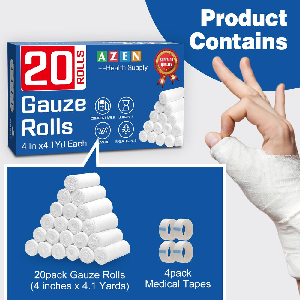 Close-up of AZEN gauze roll showing soft non-stick surface