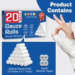 Close-up of AZEN gauze roll showing soft non-stick surface