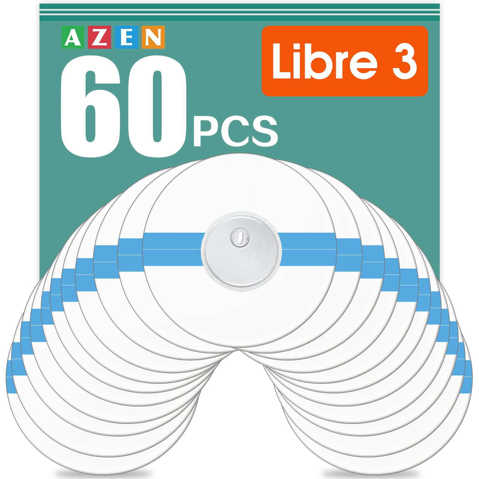 AZEN 60-pack sensor covers for Libre 3 keep sensors secure during workouts